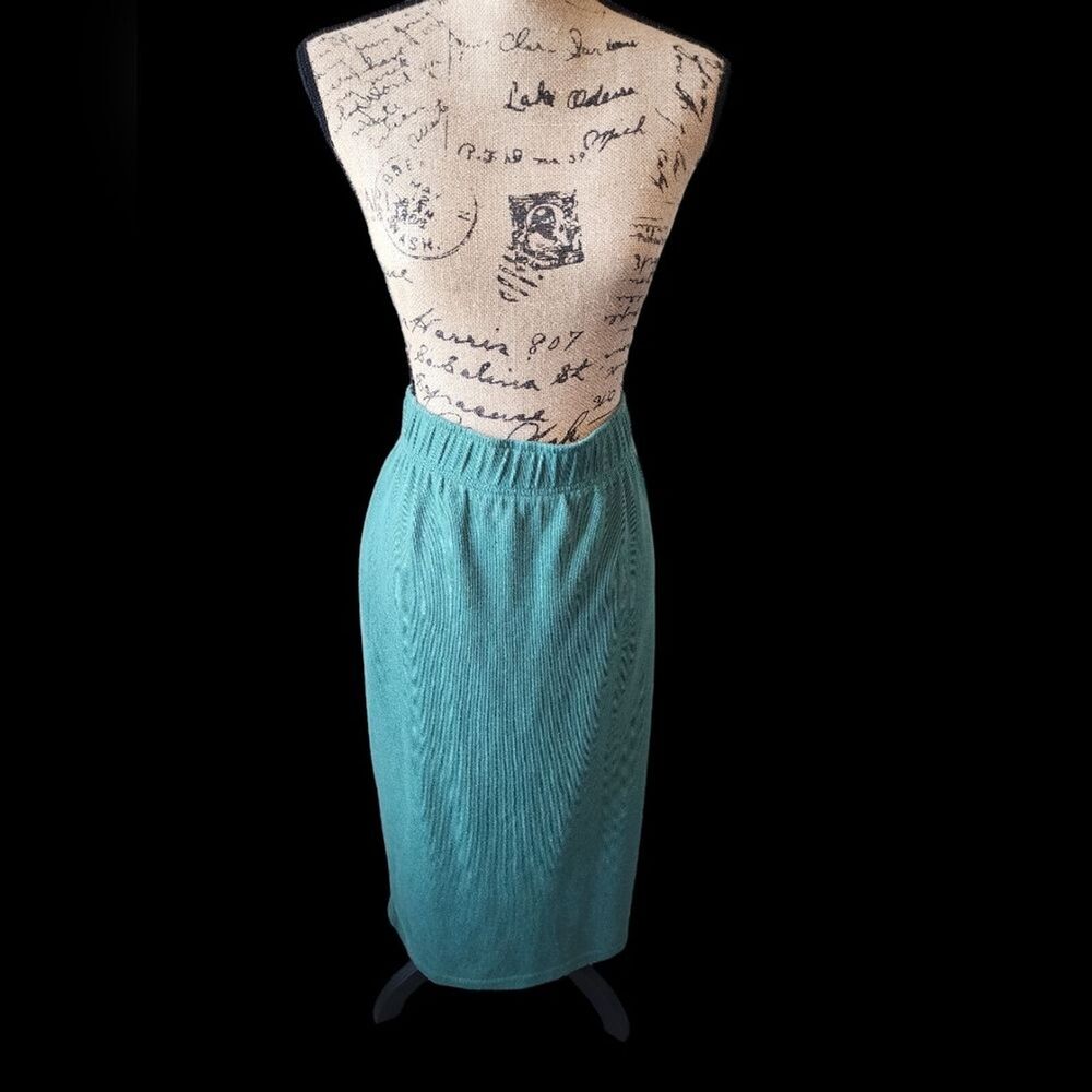 Jacque & Koko SZ 18 20 Bold Hunter Green Straight Skirt Academia Chunky Retro